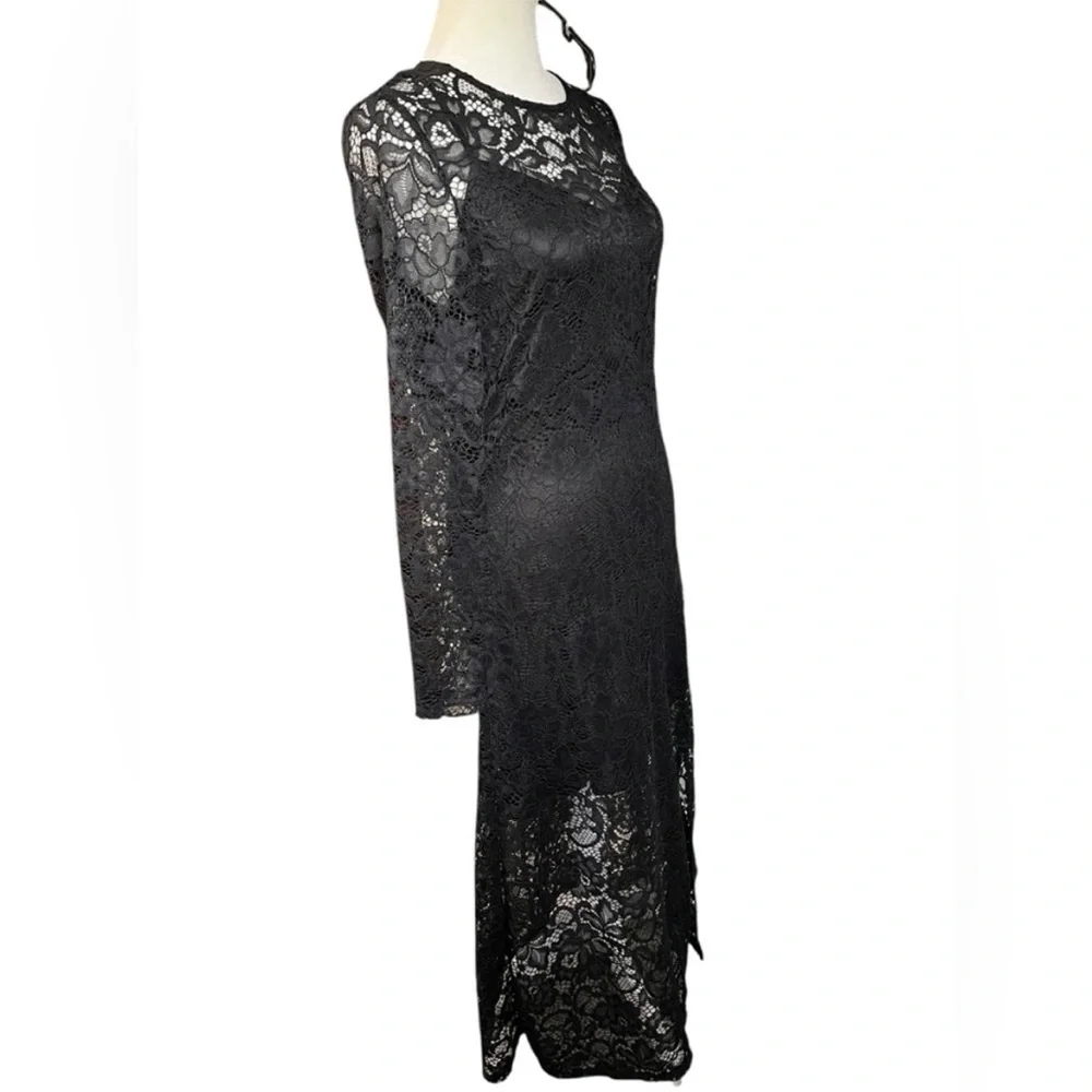 a.new day Black Lace Long Sleeve Midi Dress - Small - Picture 5 of 9